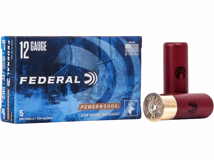 Federal Premium Power-Shok Low Recoil 12 Gauge Buckshot Ammo 2-3/4" (250 rounds) - Image 1