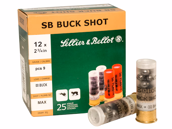 Sellier & Bellot 12 Gauge Ammo 2-3/4" #00 Buckshot 9 Pellets (250 rounds) - Image 1