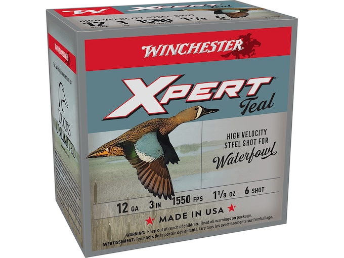 Winchester Xpert Teal High Velocity Waterfowl 12 Gauge Steel Ammo (250 rounds) - Image 1