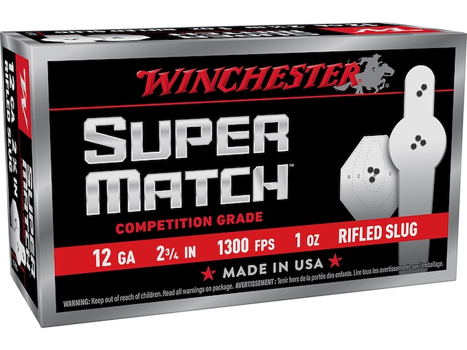 Winchester Super Match 12 Gauge Rifled Slug Ammo 2-3/4" 1oz (100 rounds) - Image 1